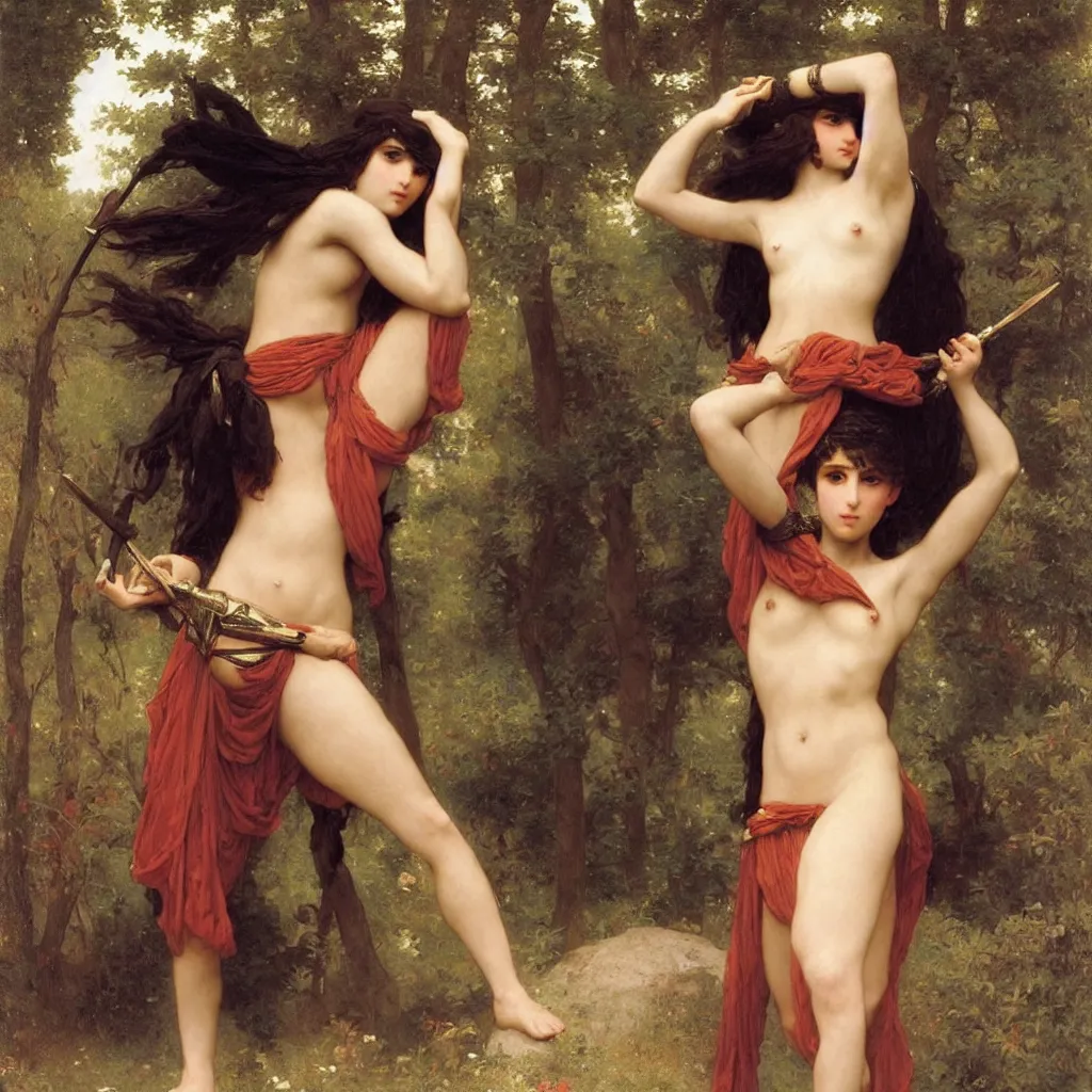 Image similar to a beautiful female arabian warrior, art by auguste toulmouche and bouguereau