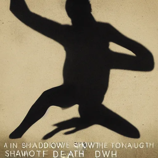 Prompt: in the shadowplay, acting out your own death, knowing no more surrealism 4 k hyperdetailed