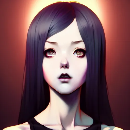 a beautiful slim shy goth girl, art by ilya kuvshinov | Stable ...