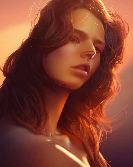 Prompt: summer vibes, beautiful sun tanned woman, flowy golden hair, sun, summer, cinematic lighting, highly detailed, digital painting, trending on artstation, pixiv, concept art, sharp focus, illustration, art by ross tran and wlop