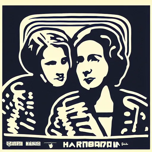 Prompt: delia derbyshire and daphne oram in the style of a soviet propaganda poster