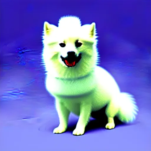 Prompt: japanese spitz, in a strict suit, avatar image, digital art, minimalism