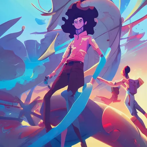 Image similar to hero world space dandy, behance hd by jesper ejsing, by rhads, makoto shinkai and lois van baarle, ilya kuvshinov, rossdraws global illumination