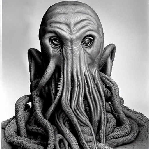 Image similar to professional photo of cthulhu - man