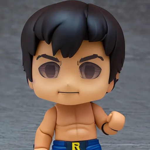 Prompt: sylvester stallone rocky as nendoroid!, background bar, kodak film