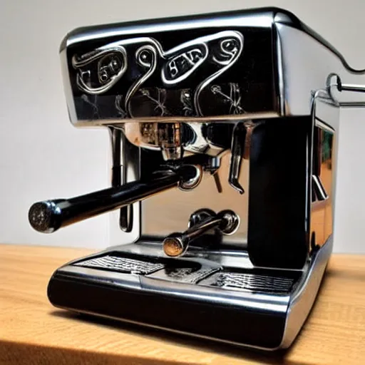 Image similar to an espresso machine designed by giger, detailed, intricate