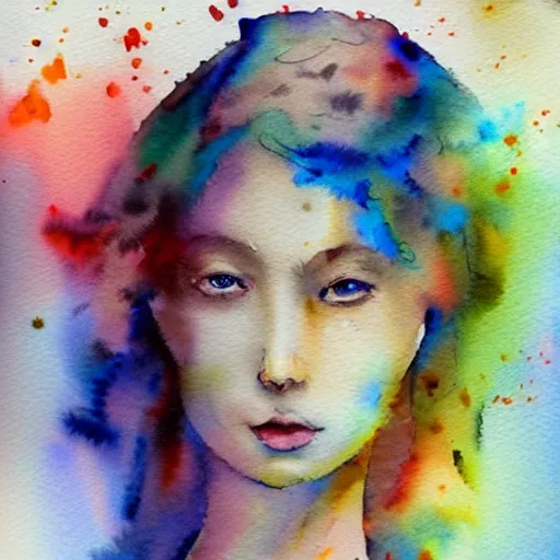 Image similar to dreaming in watercolor, trending on artstation, award winning