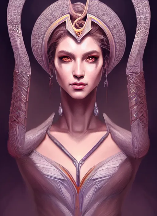 Image similar to symmetry!! portrait!! of a female character astarte, fantasy, sketch color, intricate, elegant, highly detailed, digital painting, artstation, concept art, smooth, sharp focus, illustration, art by grzegorz przybys and yintion j - jiang geping, color rob shields