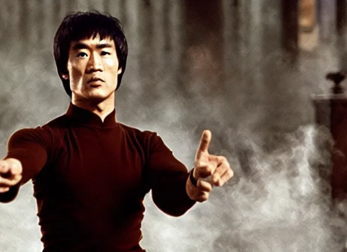 Prompt: a film still of doctor bruce lee in harry potter