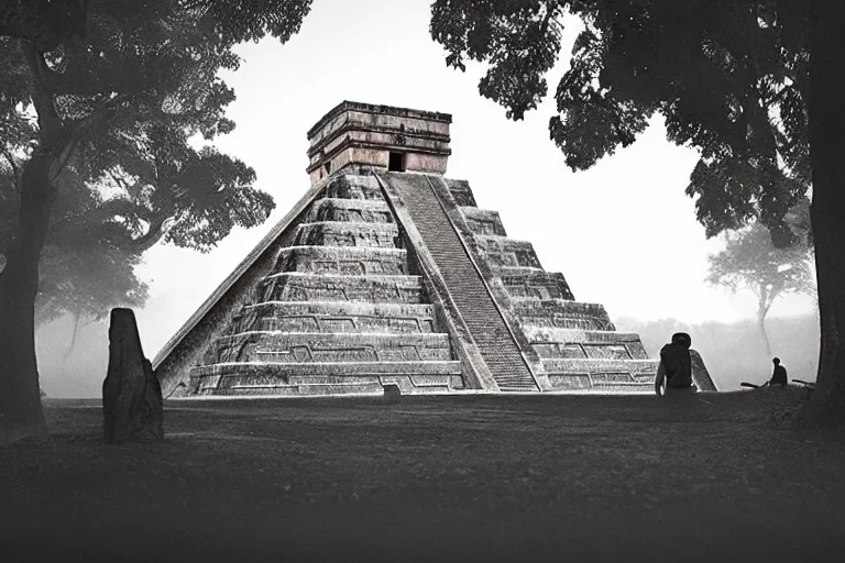 Prompt: holiday photo of chichen itza in a cyberpunk future by filip hodas