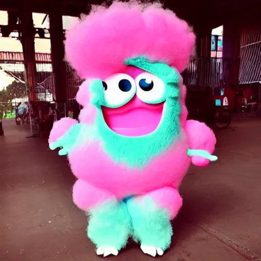 Image similar to cute cotton candy monster