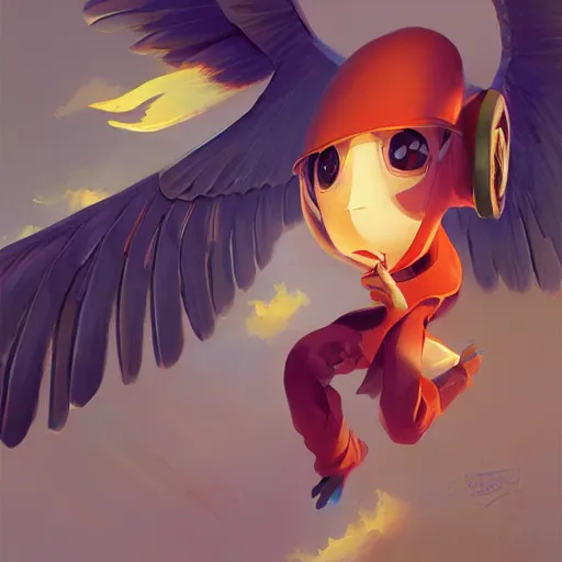 Image similar to peanut, peanut with wings, flying peanut, peanuts behance hd artstation by Jesper Ejsing, by RHADS, Makoto Shinkai and Lois van baarle, ilya kuvshinov, rossdraws