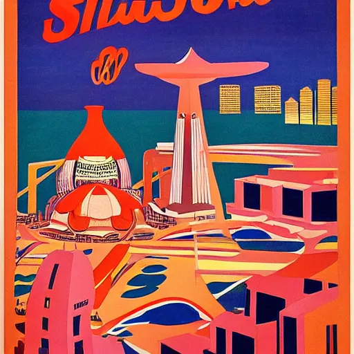 Image similar to Art deco tourism poster for Singapore