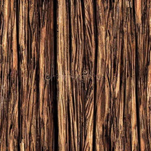 Image similar to rustic dark wood bark texture, award winning photo, volumetric lighting, vintage, gritty, upscaled, hd 8 k, seamless, fine detail, ultra - realistic