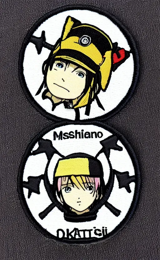 Image similar to patch design, girl, by masashi kishimoto, photo of patch, insignia, soldier clothing, military gear