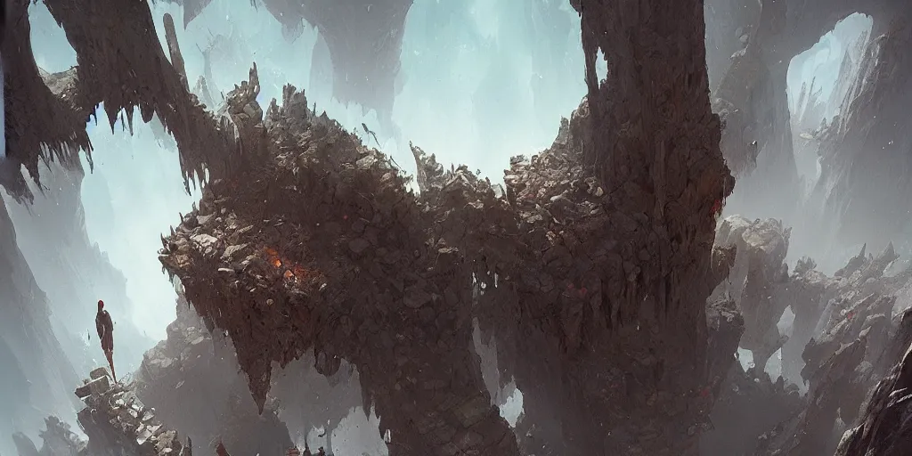 Image similar to a chasm fiend, greg rutkowski, 8 k, shallow depth of field, intricate detail, concept art,