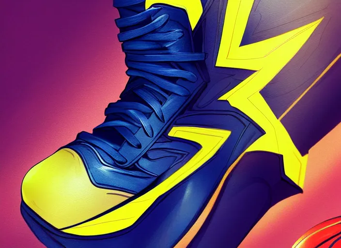 Image similar to basketball sneakers concept of jean grey, trending on artstation, smooth, sharp focus