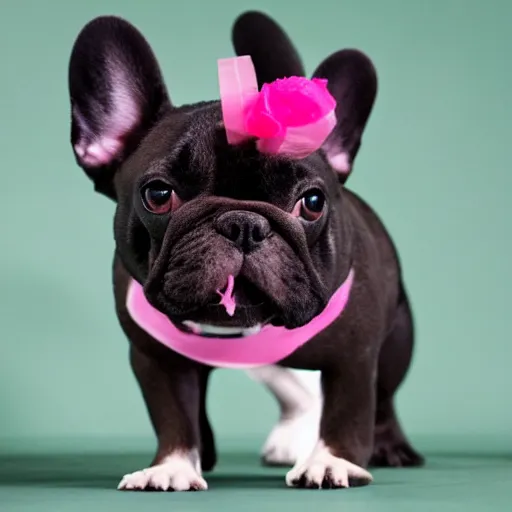 Image similar to a french bulldog ballet dancer in a tutu