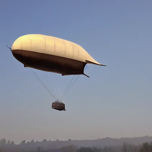 Prompt: brown airship in the sky