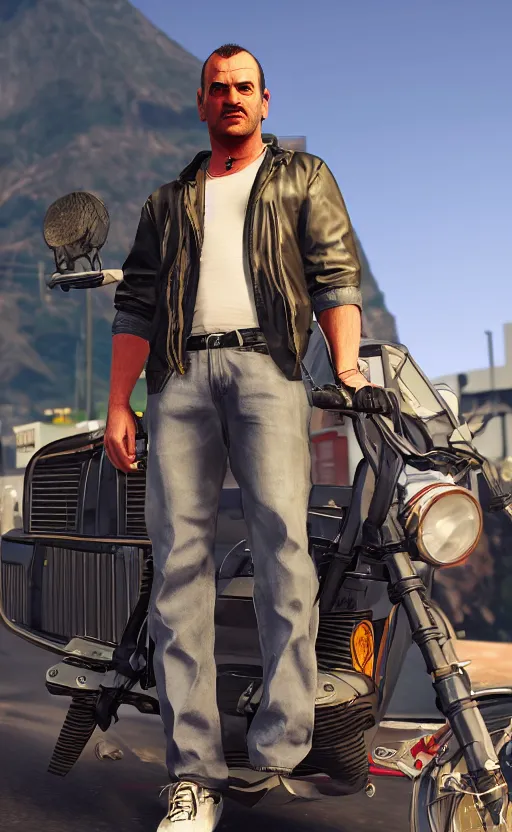 Image similar to matt demon as a gtav character, detailed