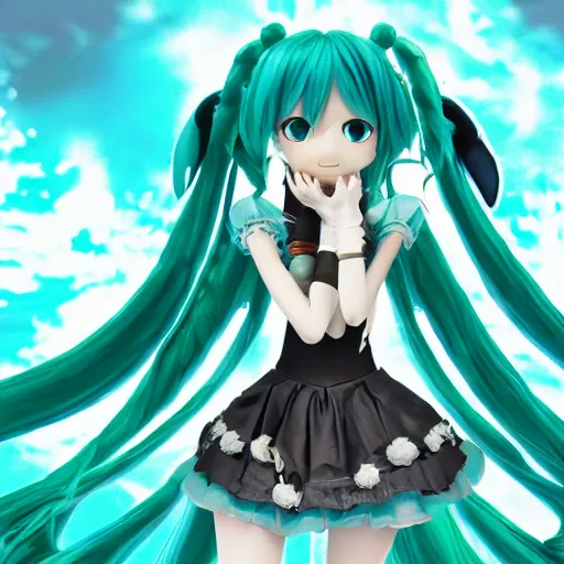 Prompt: hatsune miku with elements of cthulhu and terror