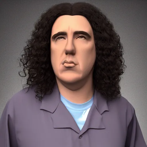 Prompt: 3 d charater as a real guy named weird al yankovic