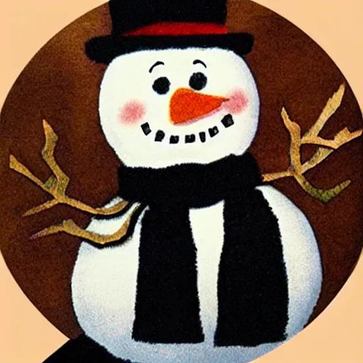 Image similar to screaming frosty the snowman