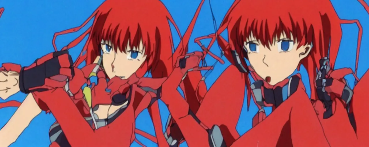 Prompt: “Asuka fighting in Evangelion.”