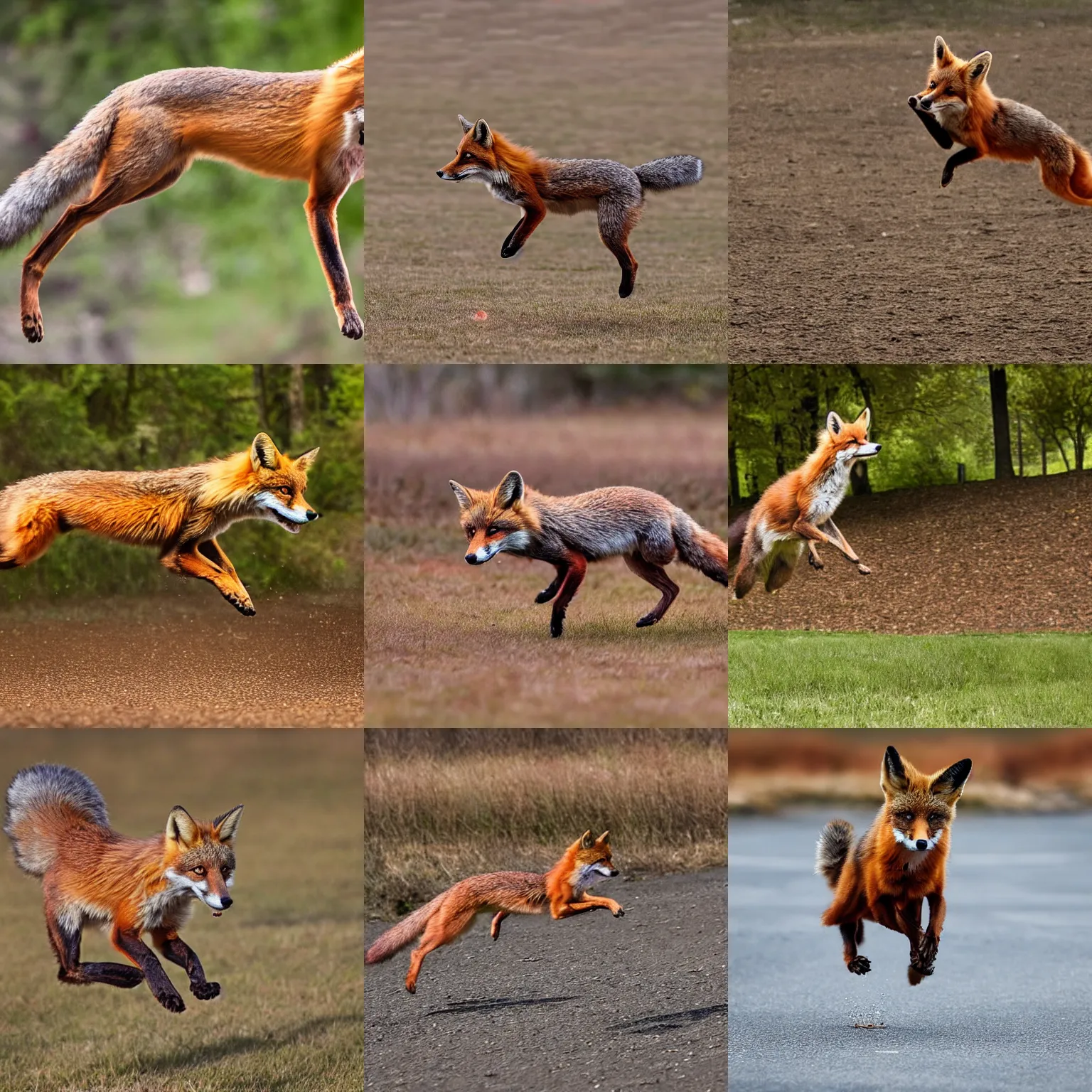 Prompt: photograph of a quick brown fox jumping over a lazy dog