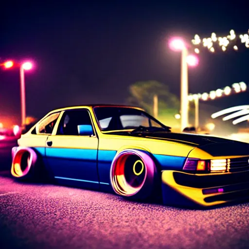 Image similar to a car S30 turbo drift at illegal car meet, Kanagawa prefecture, midnight mist lights, cinematic color, photorealistic, highly detailed wheels, highly detailed