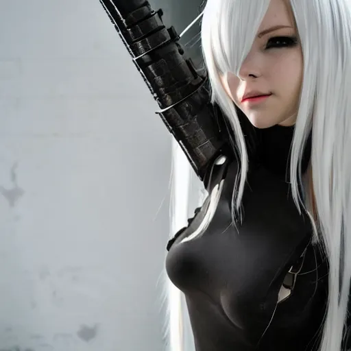 Image similar to a 2 from nier : automata in kiev, ukraine