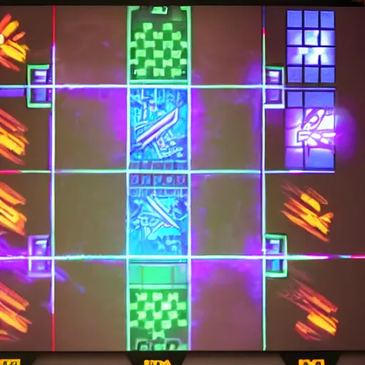 Prompt: twitch esports streamer playing tic-tac-toe with cinematic cyberpunk lighting