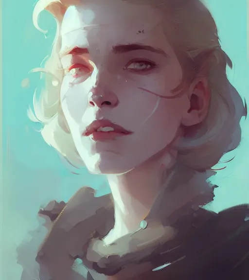 Prompt: portrait of cullen with a beautiful woman he loves by atey ghailan, by greg rutkowski, by greg tocchini, by james gilleard, by joe fenton, by kaethe butcher, dynamic lighting, gradient light blue, brown, blonde cream and white color scheme, grunge aesthetic