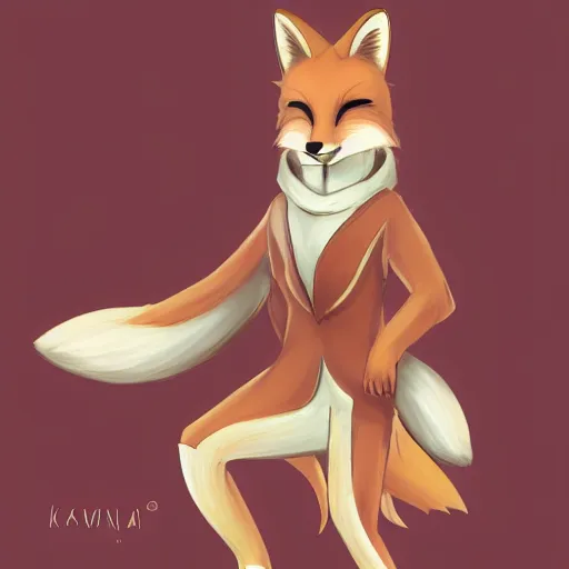 Image similar to an anthropomorphic fox, fursona!!!! trending on furaffinity, by kawacy, trending on artstation