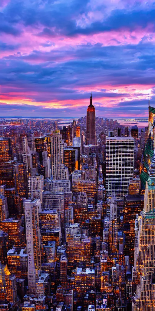 Image similar to new york city at sunset