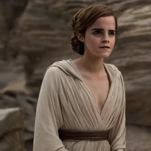 Image similar to a beautiful still of Emma Watson in Star Wars