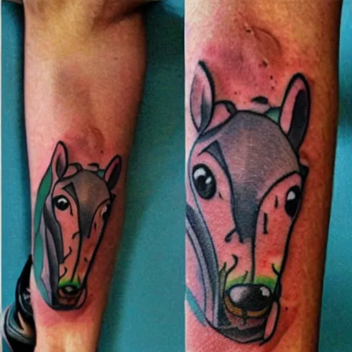 Image similar to Tattoo. Bojack Horseman. detailed