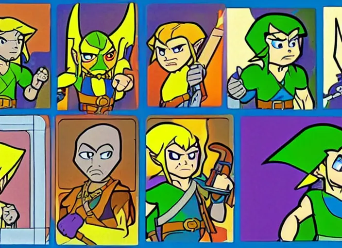 Prompt: 1 9 8 0 s legend of zelda cartoon by filmation in the style of he - man.