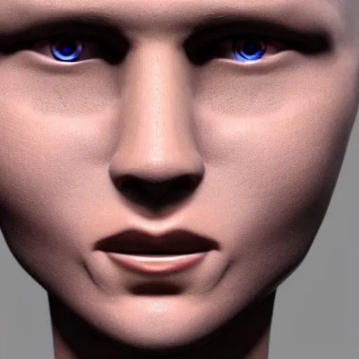 Prompt: uncanny valley face close-up