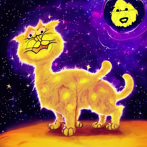 Prompt: Cosmic eldritch fluffy garfield