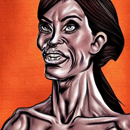 Image similar to muscular Karen asking for the manager, Detailed Digital art, caricature