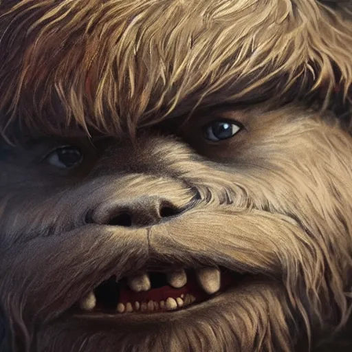 Prompt: hyperrealistic mixed media image of matt damon disguised as an ( ewok ), stunning 3 d render inspired art by istvan sandorfi and greg rutkowski, perfect facial symmetry, realistic, highly detailed attributes and atmosphere, dim volumetric cinematic lighting, 8 k octane extremely hyper - detailed render, post - processing, masterpiece,