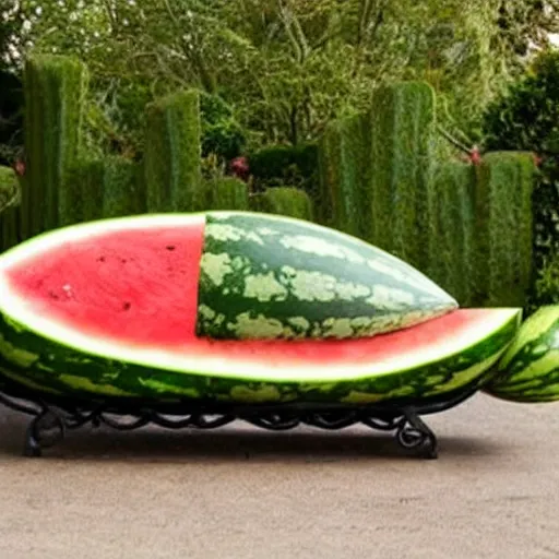 Image similar to a watermelon shaped like a couch, watermelon couch, couch, couch