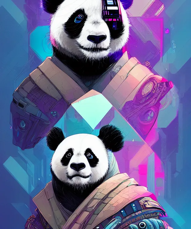 Image similar to a portrait of a cyberpunk panda, mandala, fantasy, elegant, digital painting, artstation, concept art, matte, sharp focus, illustration, art by josan gonzalez
