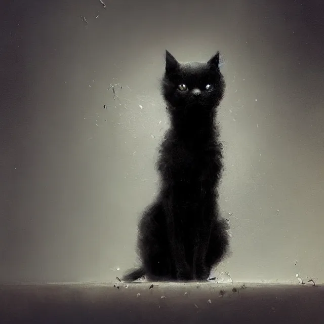 Image similar to a beautiful painting of a cute black kitten. character design by cory loftis, fenghua zhong, ryohei hase, ismail inceoglu and ruan jia. artstation, volumetric light, detailed, rendered in octane