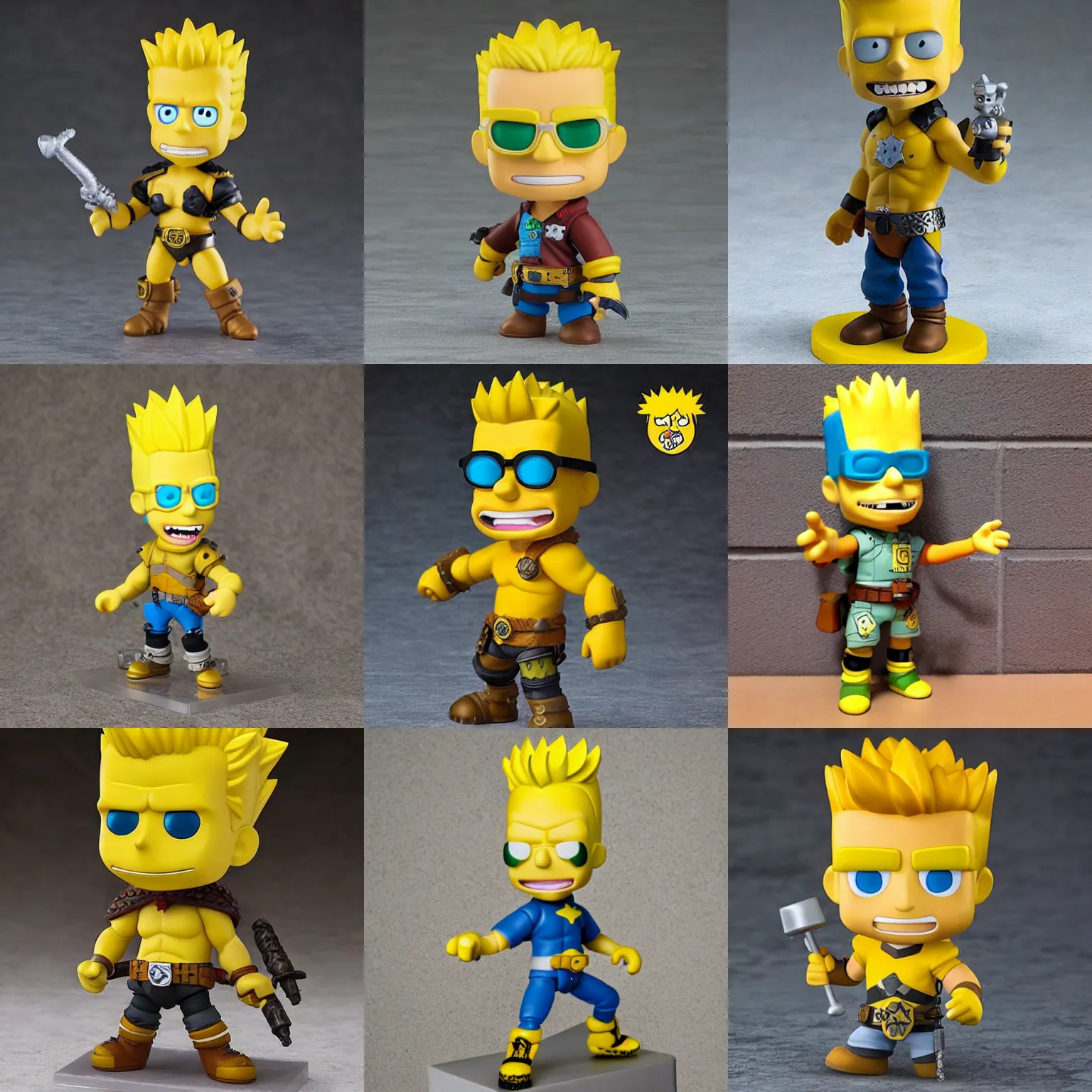 Prompt: collectable mercenary bart simpson fantasy statue, d & d, pathfinder nendoroid, funko pop, resin statue, artstation, pinterest, etsy, detailed product photo