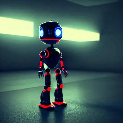 Image similar to a cute little robot. super realistic 8 k render of a dark hooded powerful elegant, cinematic composition