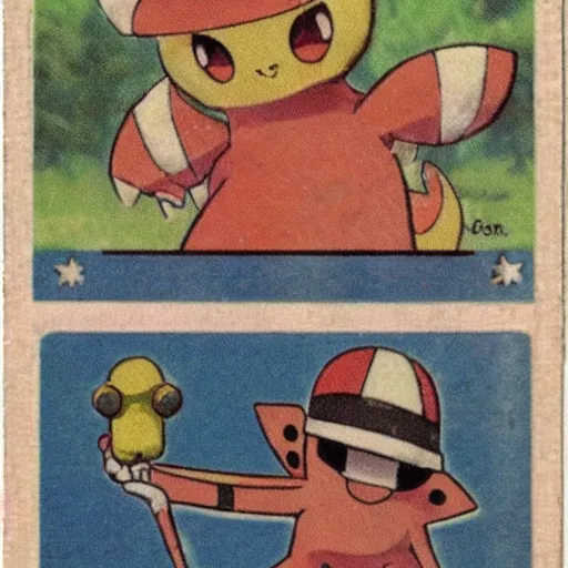 Prompt: a pokémon card from 1930, very detailed