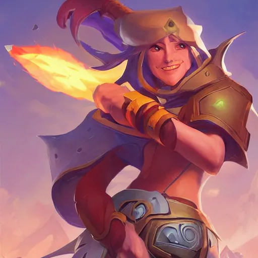 Prompt: heartstone game icon card fantasy art, 2d game art, official art, concept art , behance hd , concept art by Jesper Ejsing, by RHADS, Makoto Shinkai