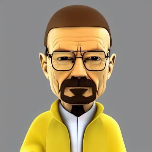 Prompt: walter white as an 3d cartoon character